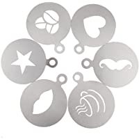 LOVARTS BEAUTY 2 Pcs acero inoxidable café decoración Stencil Plantilla de Barista café capuchino café Latte decoración…